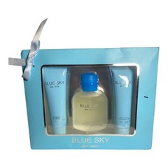 Blue Sky Gift Set for Men-Cologne Spray 3.8 oz + Body Lotion + Shower Gel