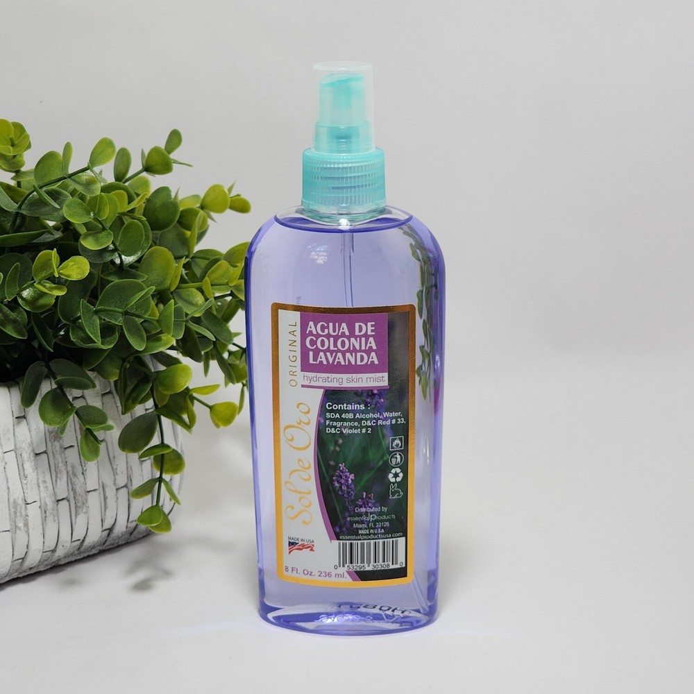 Sol de Oro Agua de Colonia Lavanda Lavender Cologne Hydrating Skin Mist 8 fl oz