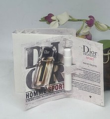 4x Dior Homme Sport EDT Eau De Toilette Spray for Men -.03 oz Vial in Card – New