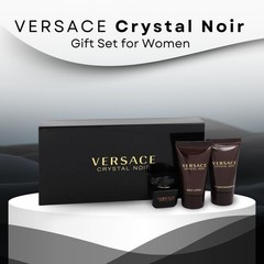 VERSACE CRYSTAL NOIR by Gianni Versace Gift Set for WOMEN: EDT .17 OZ MINI &…