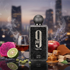 Afnan 9PM Night Out Extrait De Parfum Spray For Men 3.4 Oz / 100 ml Big Size!