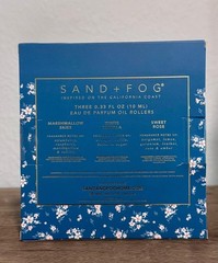 Sand + Fog Perfume Oil Roller Set 3-Pc Marshmallow, Vanilla, Rose 0.33 oz NEW