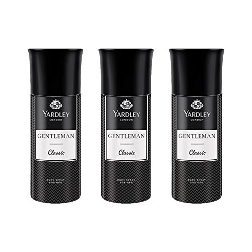 Yardley London Gentleman Classic Body Spray Men 150ml Pack of 3 Free Ship