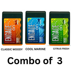 Engage Men’s Pocket Perfume in CLASSIC WOODY,COOL MARINE,CITRUS FRESH -pack of 3