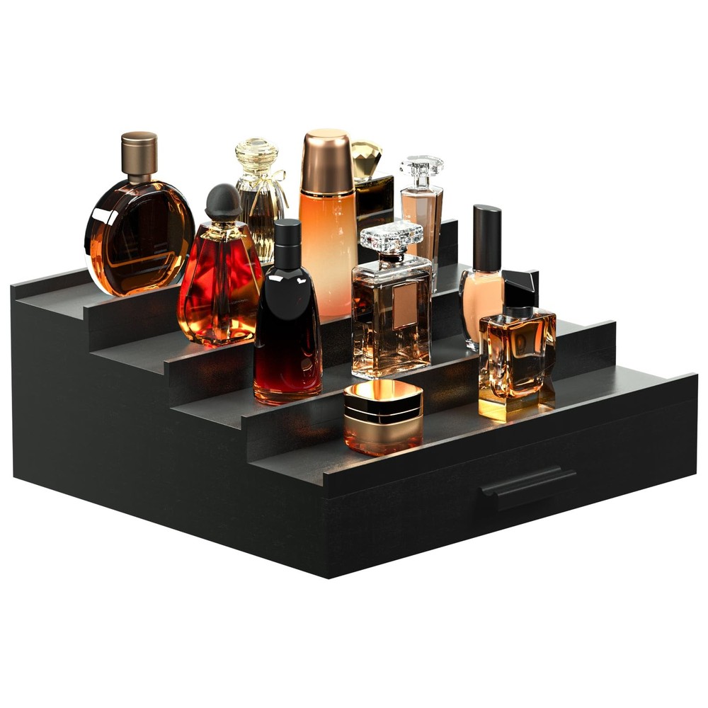 Sephyroth Cologne Organizer for Men 4 Tier of Elevated Display Black