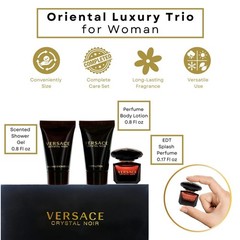 VERSACE CRYSTAL NOIR by Gianni Versace Gift Set for WOMEN: EDT .17 OZ MINI &…