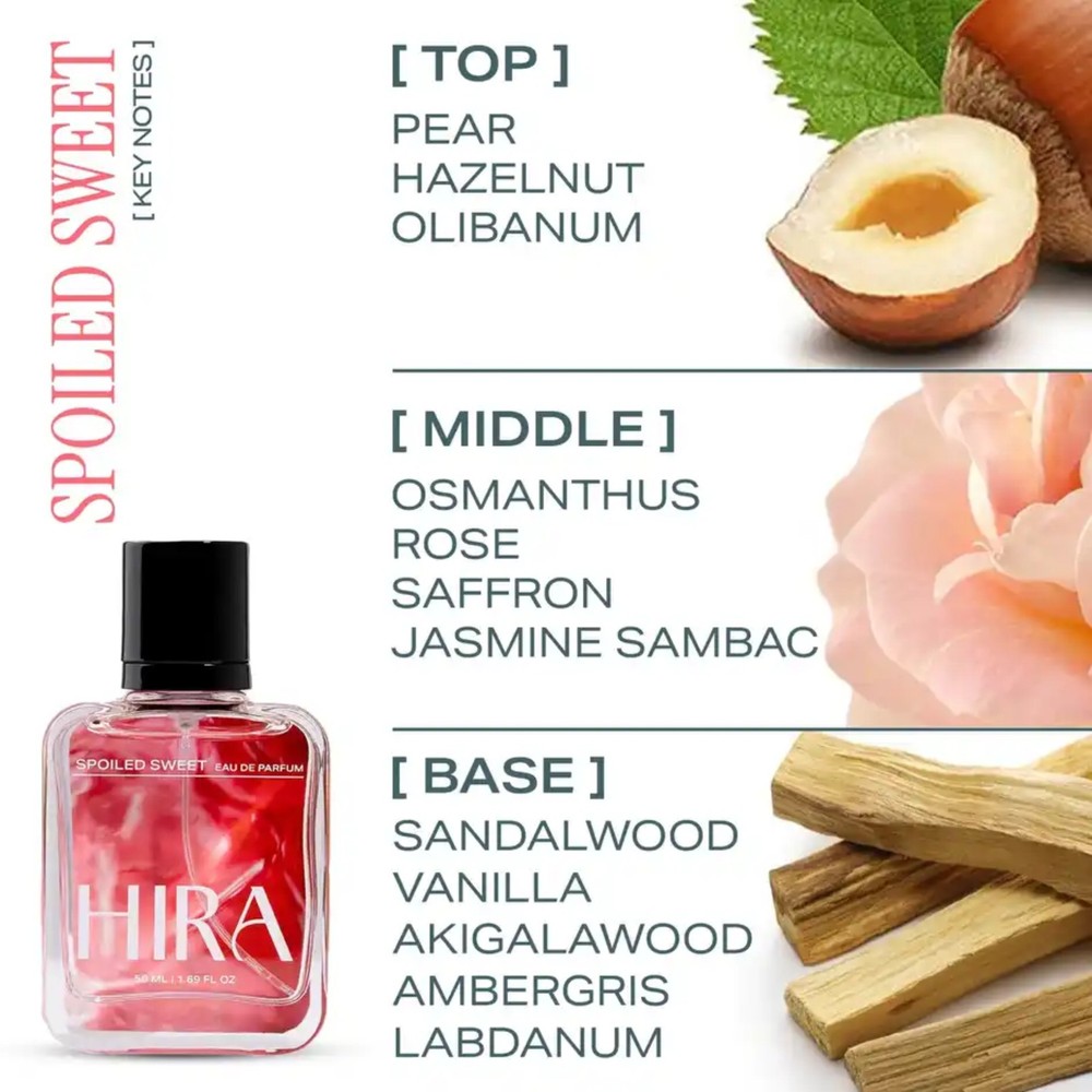 HIRA Spoiled Sweet Eau De Parfum for Women 50ml Pear Hazelnut Vanilla EDP