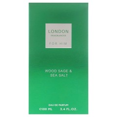 London Fragrances – Wood Sage and Sea Salt by Fine Perfumery for Men – 3.4 oz
