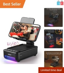Compact Bluetooth Speaker & Phone Stand with LED Lights – Unique Gadgets for Him