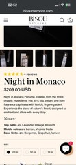 Bisou Memoire Night in Monaco Extrait De Parfum 3.4 fl oz with 4 extra travels