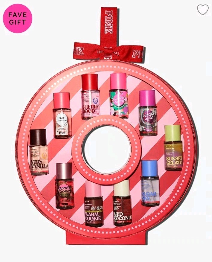 VICTORIA’S SECRET 10-Piece Body Mist Mini Wreath Holiday Fragrance Gift Set