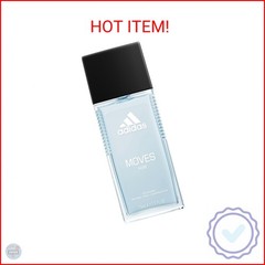 Adidas Moves Him Body Fragrance 2.5 fl oz (Pack of 1) , Notes of Green Apple, Ce