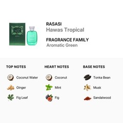 Rasasi Men’s Hawas Tropical EDP Spray 3.3 oz Fragrances 614514464441