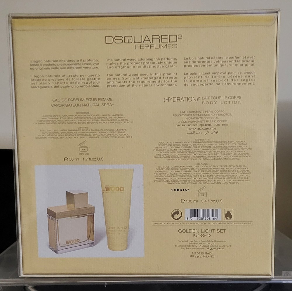 Box Perfume SHE WOOD GOLDEN LIGHT DSQUARED2 50ml Eau de Parfum + Body Cream