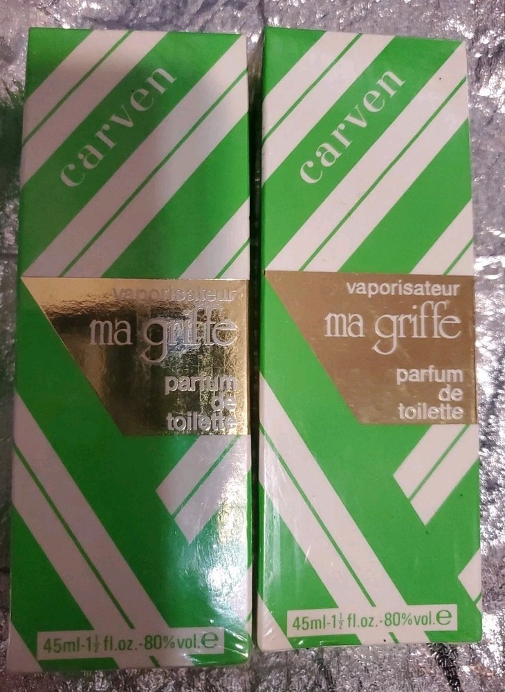 2X CARVEN PARIS MA GRIFFE SPRAY PARFUM DE TOILETTE 45mL 1.5oz LOT SEALED VINTAGE
