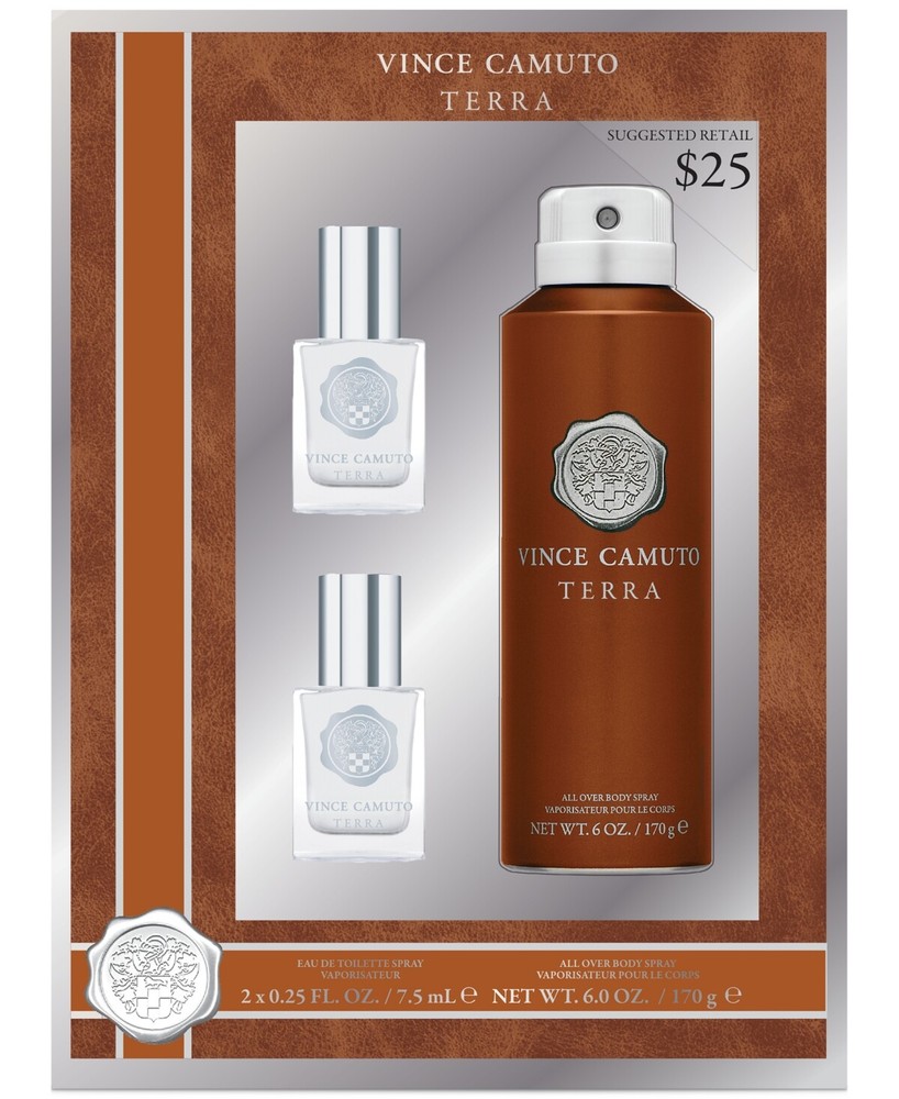 Vince Camuto Men’s 3-Pc. Gift Set 2 x 0.25oz EDT, 6oz Body Mist