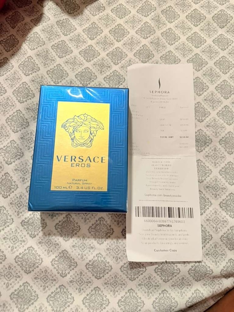 Versace Eros by Versace 3.4 oz Parfum Cologne for Men New In Box With Receipt