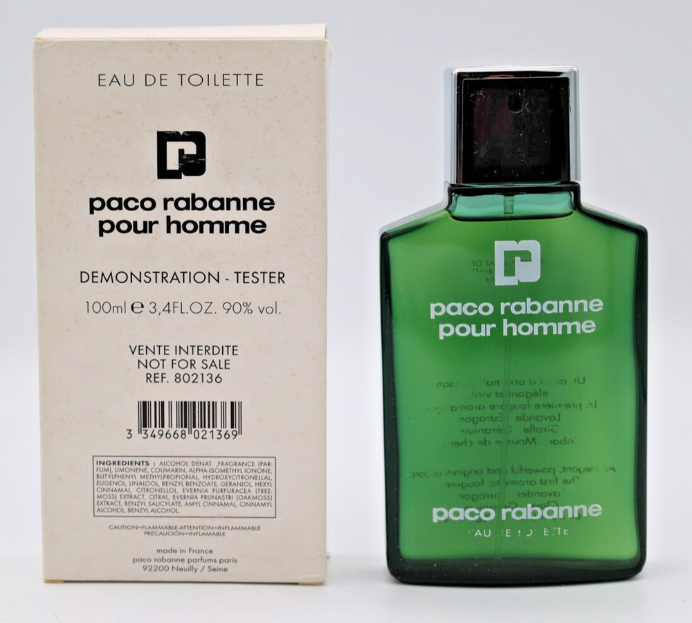 Paco Rabanne Pour Homme EDT 100ml / 3.4 oz Vintage TESTER Spray 1993 Authentic!