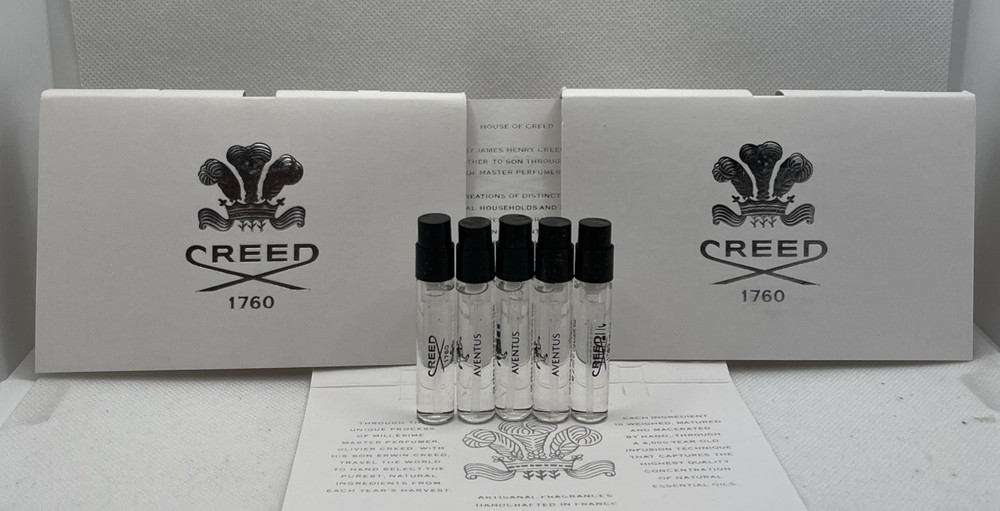 🔥 5 Pcs Creed Aventus Men Eau De Parfum Sample Spray 2ml/ 10 ML Total, Gift bag
