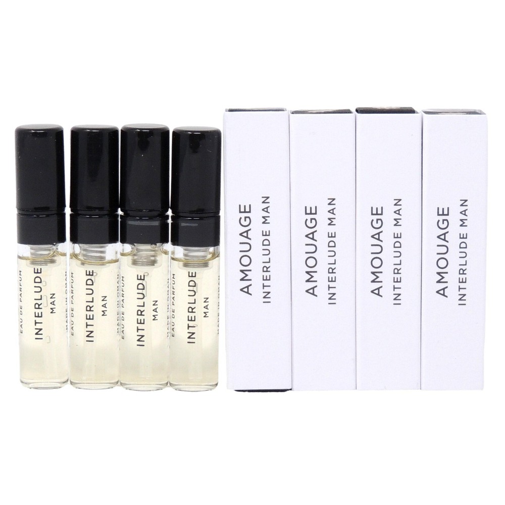 AMOUAGE INTERLUDE MAN EDP 2.0ml .06fl oz x 4 COLOGNE SPRAY SAMPLES