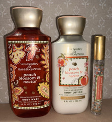 BBW x Vera Bradley Peach Blossom & Nectar Fragrance Perfume/Body Lotion/Wash