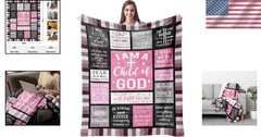 Inspirational Christian Blanket 60″x50″ – I Am a Child of God – Flannel Comfort