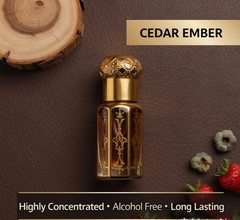 Cedar Ember Attar Perfume Oil Roll On Alcohol Free Woody Leather Gift For Men