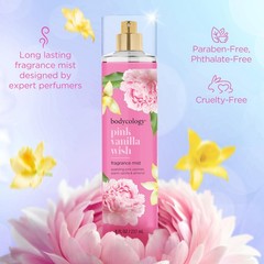 Bodycology Long-Lasting Fragrance Body Mist, Pink Vanilla 8 Fl Oz (Pack of 1)