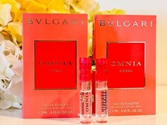 2 Bvlgari Omnia Coral 1.5 ml each EDT Sampler Perfume Vial Women NEW & FRESH