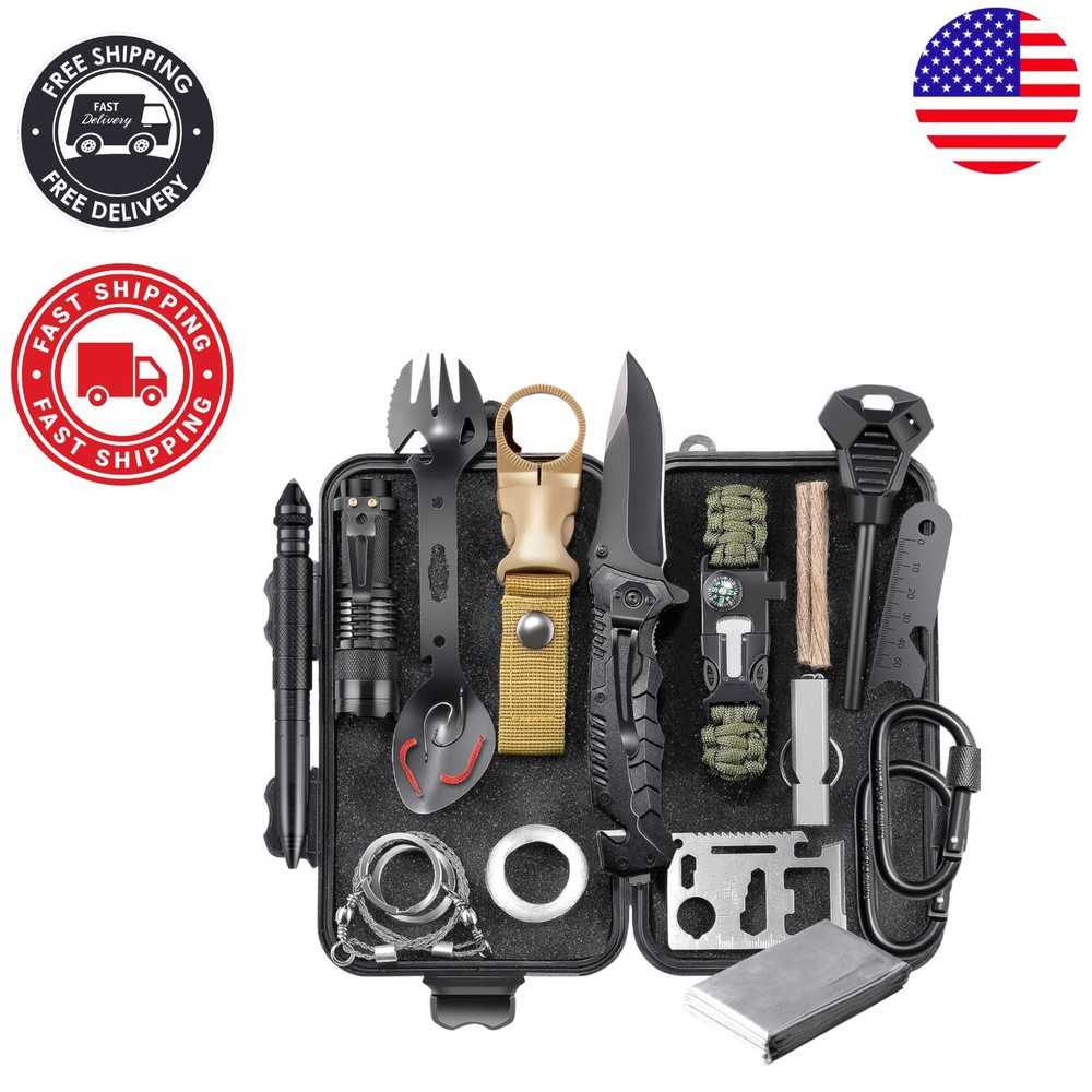 24-in-1 Emergency Survival Toolkit: Essential Gadget for Outdoor Adventures