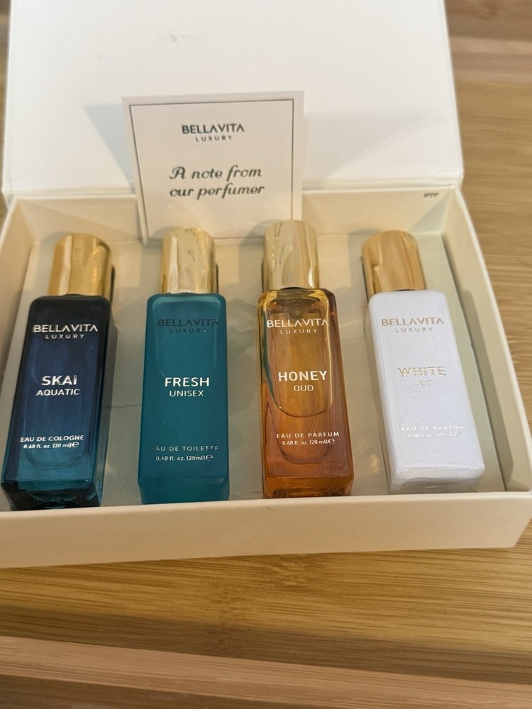 Bellavita Luxury Unisex Perfume Gift Set with Honey 0.68 Fl Oz (Pack of 4) NIB