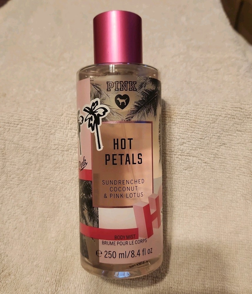 RARE Victoria’s Secret HOT PETALS Mist LG 8.4oz SUNDRENCHED COCONUT & PINK LOTUS