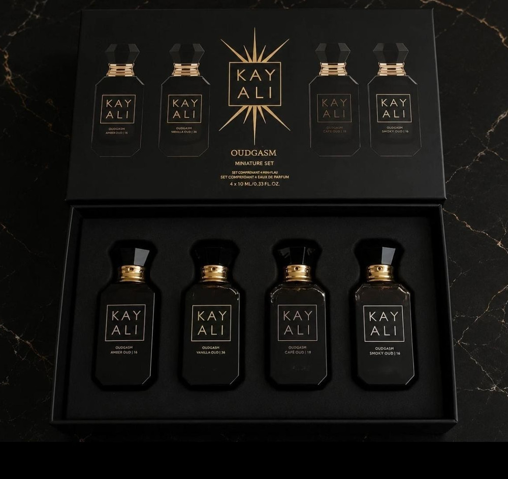 KAYALI Oudgasm 4pc Travel Size Eau De Parfum Spray Set 4x10ml 0.33 fl oz
