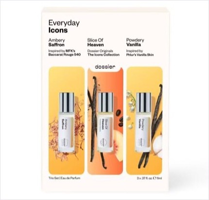 Dossier Icons Perfume Trio Set – 3pc Amber Saffron, Powdery Vanilla, Slice of H