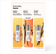 Dossier Icons Perfume Trio Set – 3pc Amber Saffron, Powdery Vanilla, Slice of H