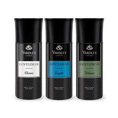 Yardley London Gentleman Deo Body Spray Tripack Classic Urbane Royale 150ML Each