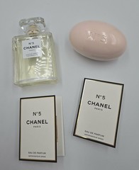 CHANEL No 5 SET:Body Oil 3.4 OZ + Perfumed Soap Sealed + Bonus New In Chanel Box