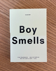 BOY SMELLS SOLAR DRIP EAU DE PARFUM/EDP, 1.5ml/.05fl oz,UNISEX SAMPLE SPRAY, NEW