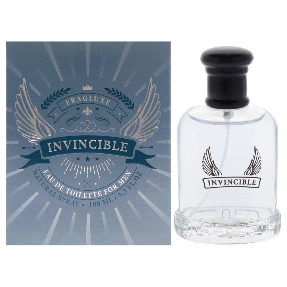 Fragluxe Invincible for Men – 3.3 oz EDT Spray Fl Oz (Pack of 1), Clear