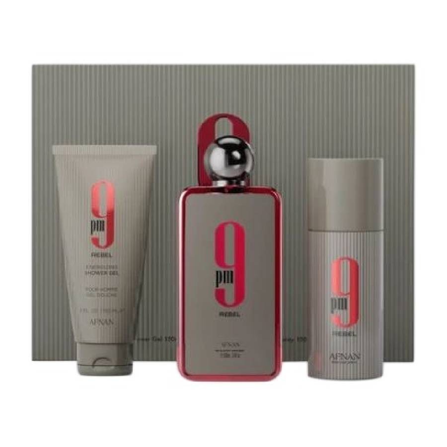 Afnan 9Pm Rebel 3pcs EDP Gift Set 6290171077152