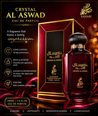Sahari Crystal Al Aswad Eau de Parfum Spray Long Lasting Men 3.4 fl oz