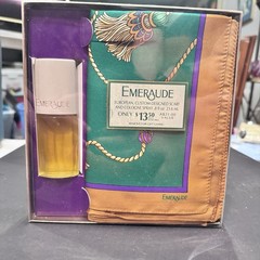 Vintage Emeraude Women’s Cologne Spray .8 Fl Oz W/ Italian Scarf New In Box