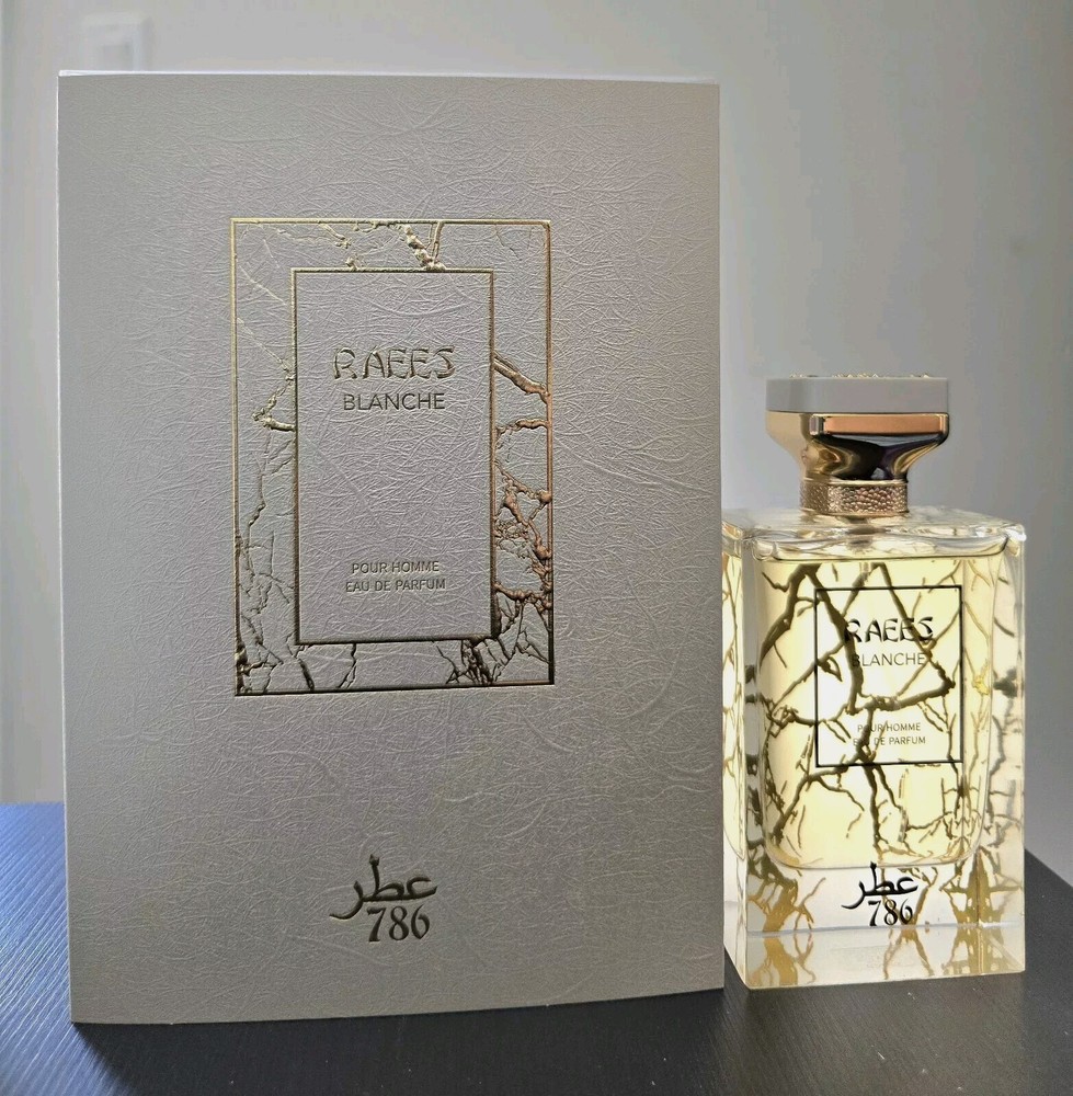 Raees Blanche By 786 3.4oz EDP Spray Pour Homme New In Box Free Shipping.