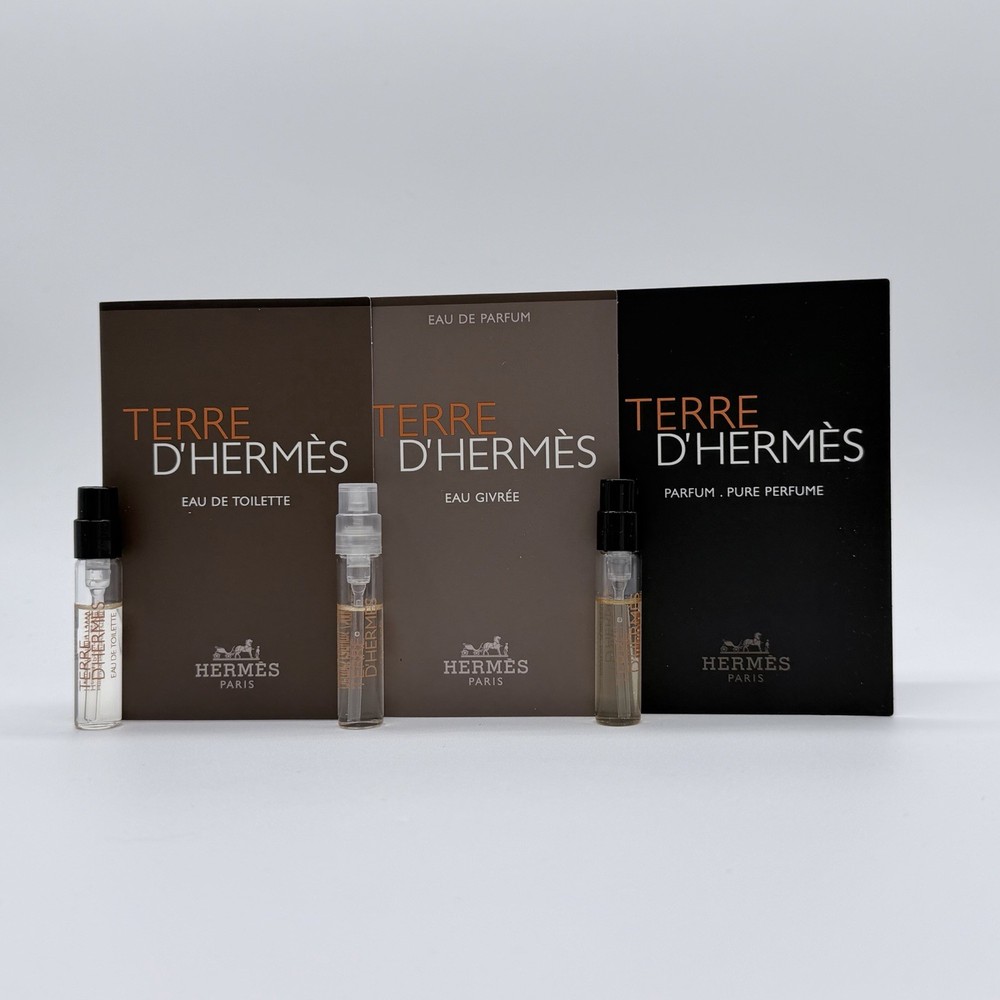 Terre D’Hermes 3PCS Sample.set (EDT,Eau Givree, Pure Parfum) 2ml Each