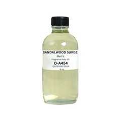 Sandalwood Surge (Men) Body Oil Fragrance 4 oz All Natural Scent Glass Bottle