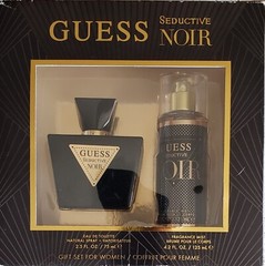 Guess Seductive Noir 2 Piece Gift Set For Women~ 2.5 oz EDT Spray~ 4.2 oz Mist