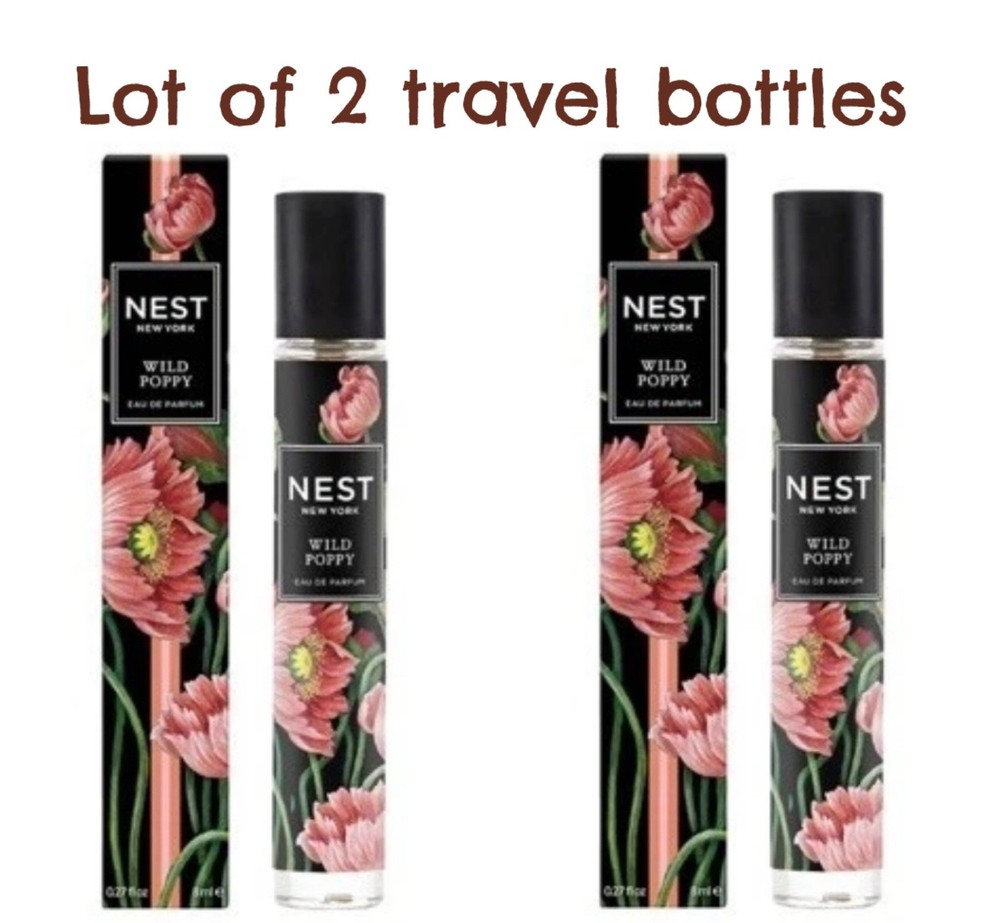 Lot Of 2 Bottles Nest Wild Poppy Eau de Parfum Spray Travel Size .27 Fl Oz/8 ml
