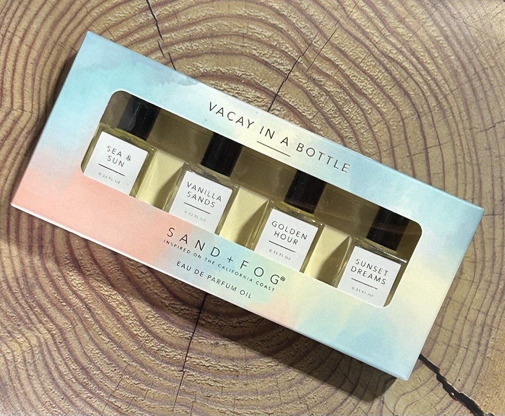 New Sand Fog Perfume Oil Set 4 Vacay in a Bottle Sunset Dreams Sea Sun Vanilla