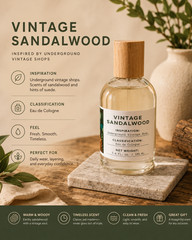 VINTAGE SANDALWOOD by TRU FRAGRANCE 3.4 fl oz Inspiration: Underground Vintage