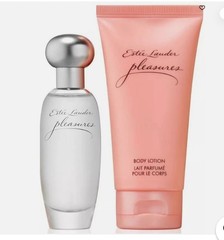 2 pc Estee Lauder Pleasures (1 oz Perfum Spray and Body Lotion (2.5 oz Purfume)